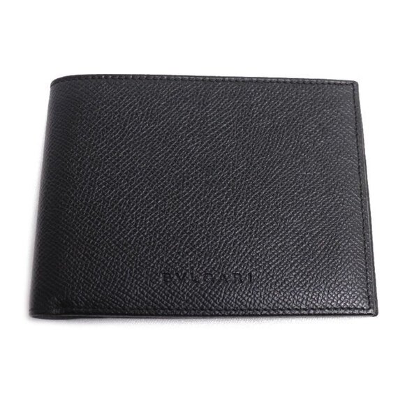 Bvlgari Hipster Large 2 Folds Bifold Wallet Black 20495